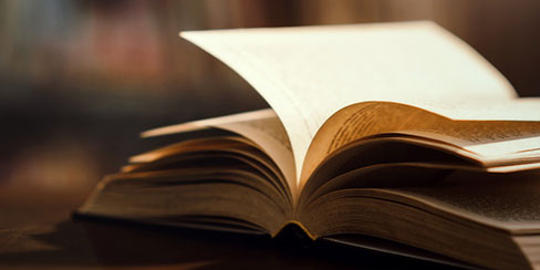 Book in library with open textbook,education learning concept