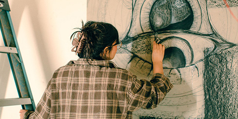 Studio Art, student painting