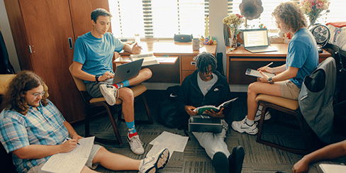 Student working in their homework