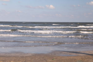 A picture of the beach on Galveston Island