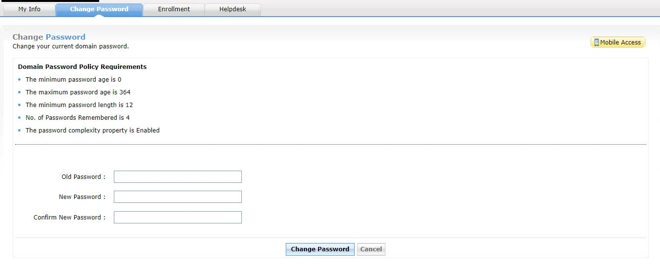 Once logged in, you can change your password and enroll in additional security protocols.