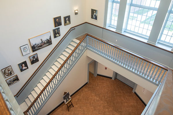 staircase of the HCU Morris Family center for law and liberty 
