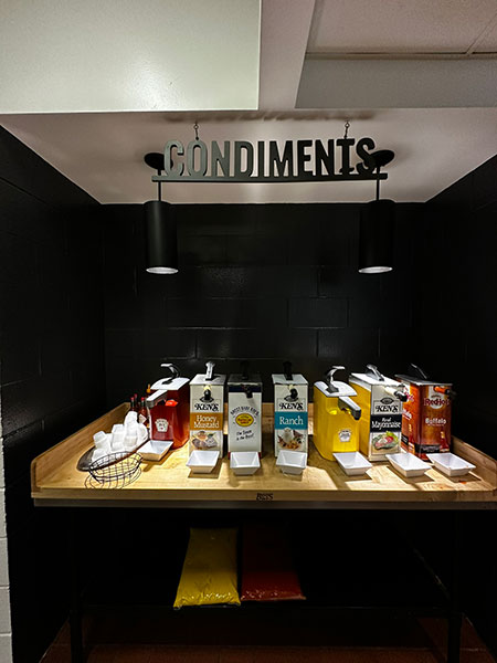 The Baugh condiments area
