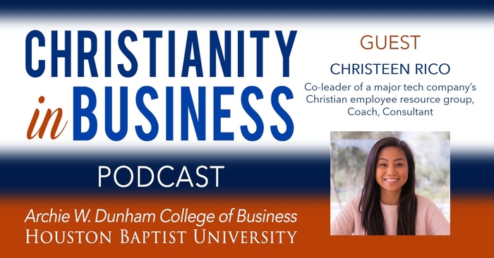 Christianity in Business with guest speaker Christeen Rico graphic.