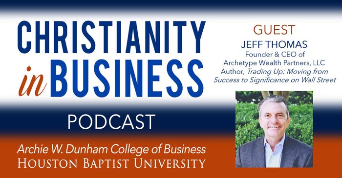 Christianity in Business with guest speaker Jess Thomas graphic.