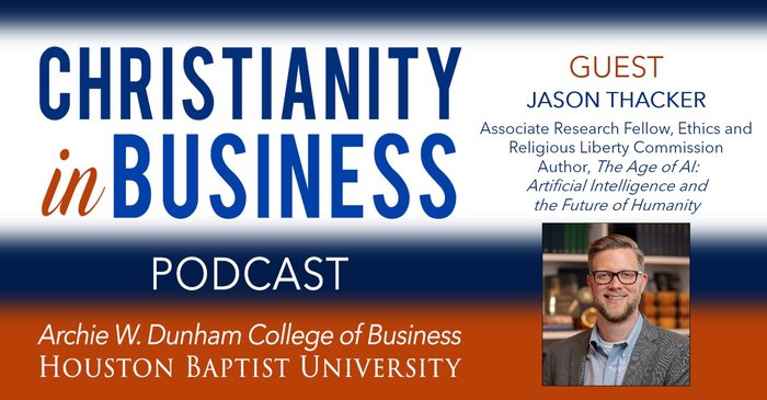 Christianity in Business with guest speaker Jason Thacker graphic.