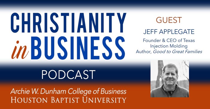 Christianity in Business with guest speaker Jeff Applegate graphic.