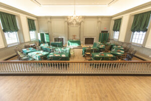 The epicenter of the Independence Hall: the Assembly Room inspires the collaborative dynamism which led to our nation's Declaration of Independence 