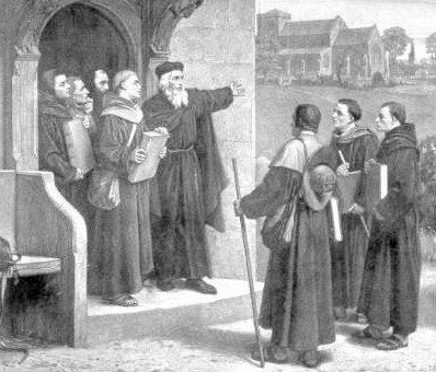 Medieval scholar John Wycliffe and his followers