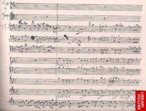 Manuscript of Hallelujah Chorus from "Messiah" courtesy of the British Library