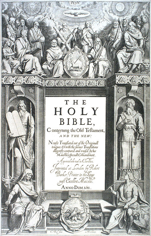 richly symbolic copper engraving for the title page of the 1611 edition