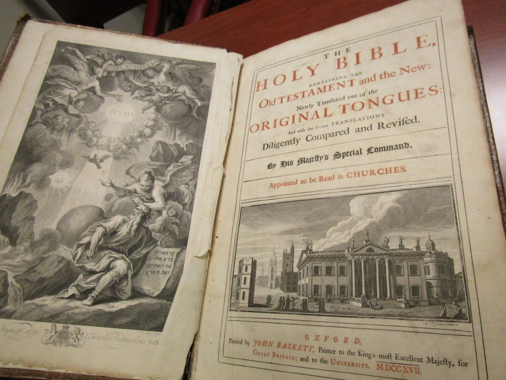 "Vinegar Bible",  Printed by John Baskett, Oxford, 1717 