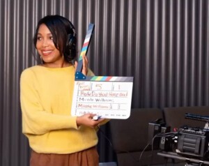 Micole Williams in the film studio