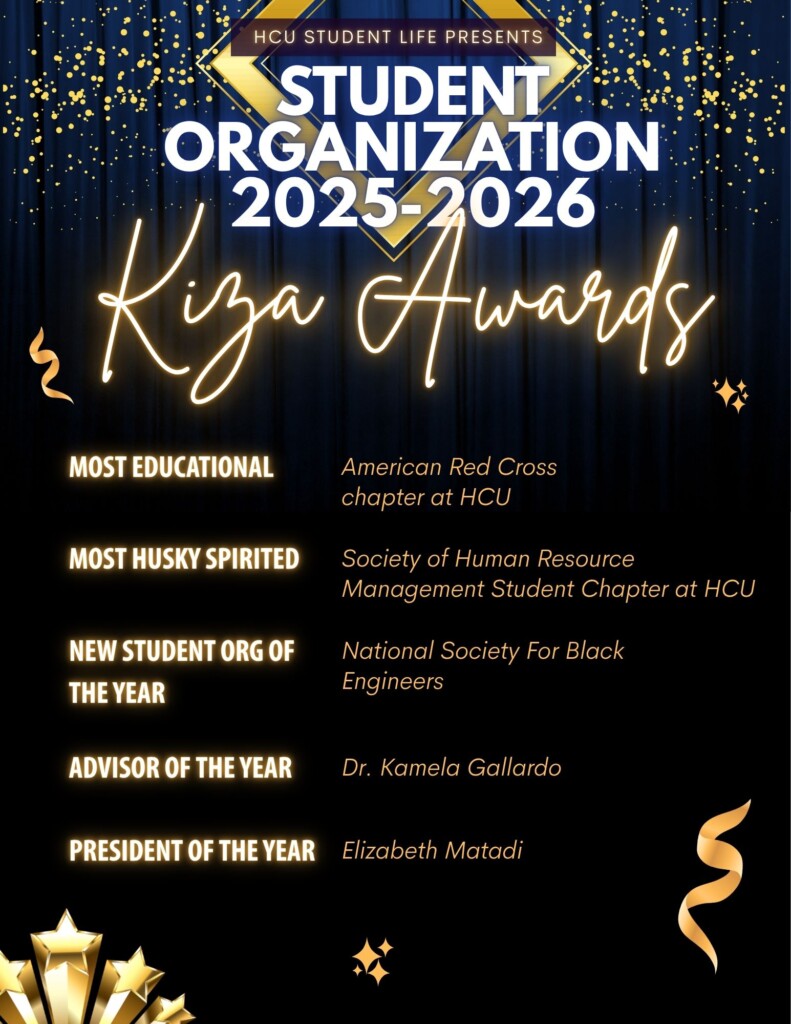 Kiza Awards poster for 2025-2026 honorees, featuring American Red Cross winners with blue and gold accents.