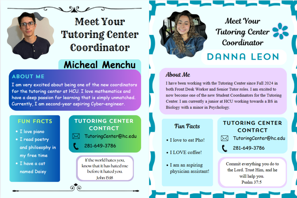 Micheal and Danna, Tutoring Center coordinators
