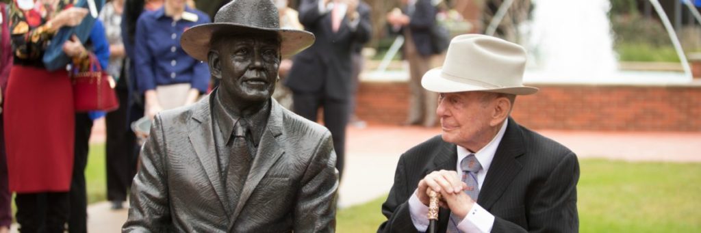 Dr. Stewart Morris and his statue.