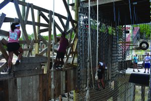 Students climbing the "high course"