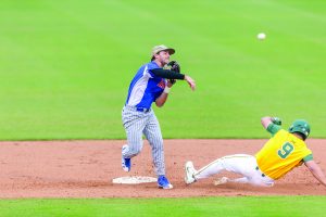 Tyler Depreta-Johnson playing baseball on the field.